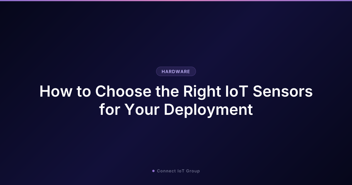 Collection of different IoT sensors including temperature, GPS tracker, and air quality monitors